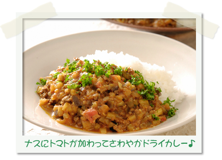 トマトとナスのドライカレー